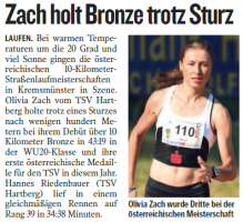 Kleine Zeitung 01.04.2014 - Olivia Zach 10km Kremsmünster