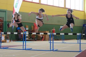 Viktoria Willhuber im 50m Hürden Finale bei den ST-MS Halle 2015