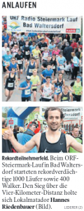 Kleine Zeitung 11.04.2016 - Einfach gut drauf Lauf Bad Waltersdorf